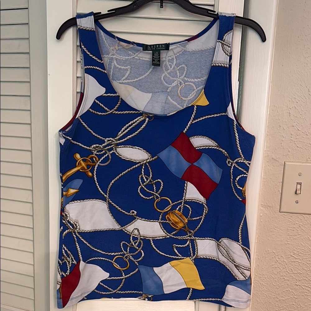 Like new Lauren Ralph Lauren sleeveless top with nautical detail.